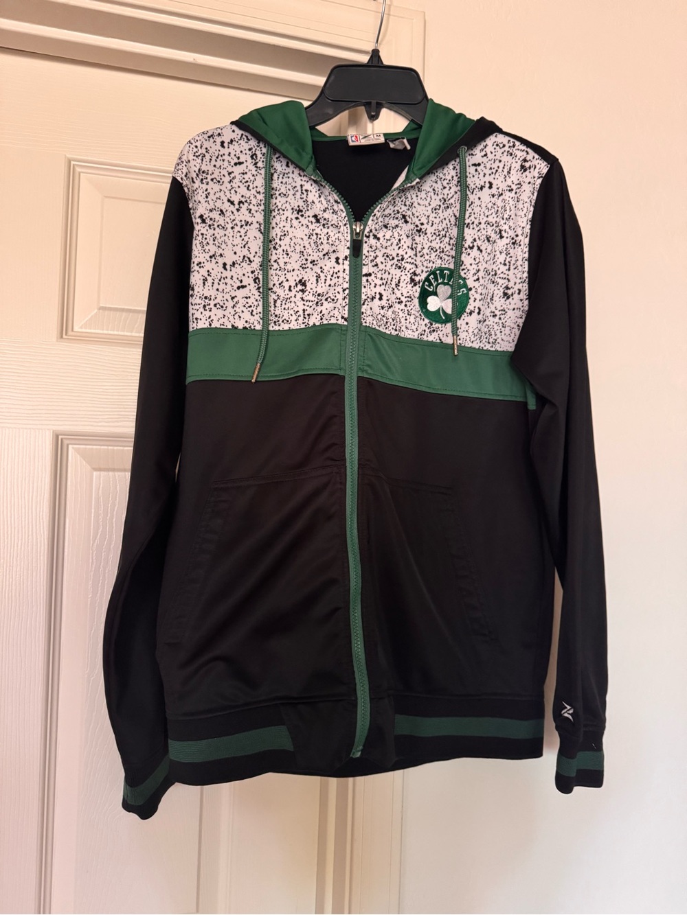 Zipway NBA Boston Celtics Bugsy Full Zip Hooded Sweatshirt Black Size Medium